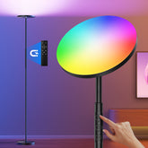 RGB Torchiere Floor Lamps for Living Room, 36W/3600LM Bright LED Standing Lamp with Remote, Modern Color Changing Tall Lamp with Stepless Dimming, 69" Corner Floor Lamp for Bedroom, Office