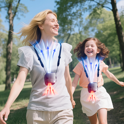 Portable Waist Fan Clip On Up to 40H Cooling, 14000RPM Powerful Airflow, 6000mAh Shirt Fans Rechargeable, 6 Speeds Body Fan with Neck Strap, Wearable Belt Fans for Outdoor Work Travel