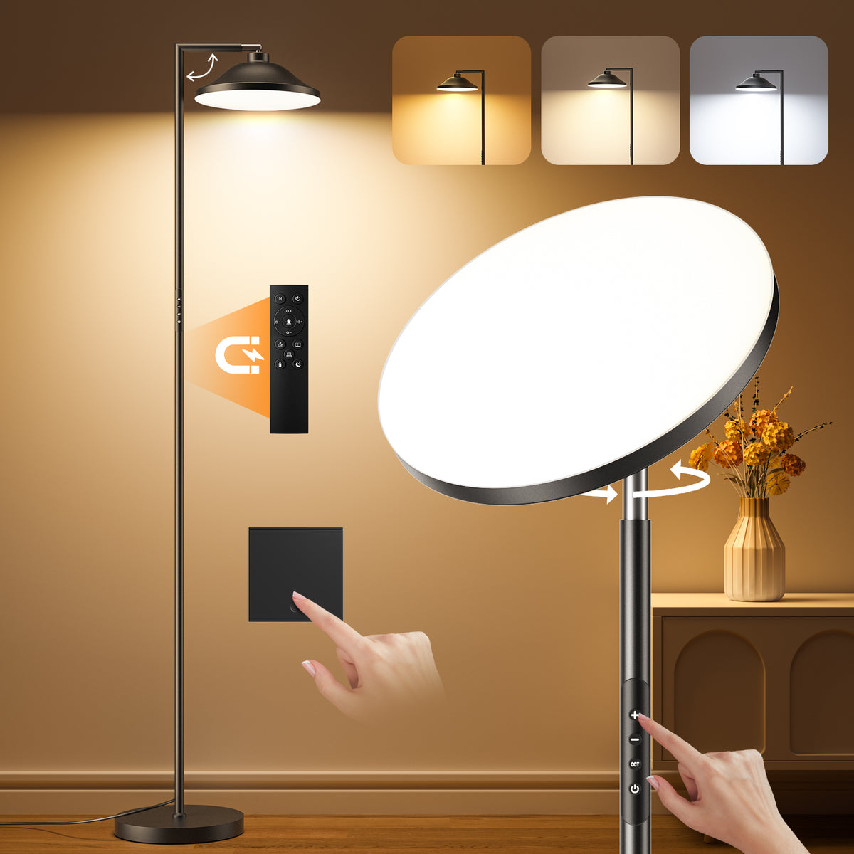 WANOTY Foldable Floor Lamp