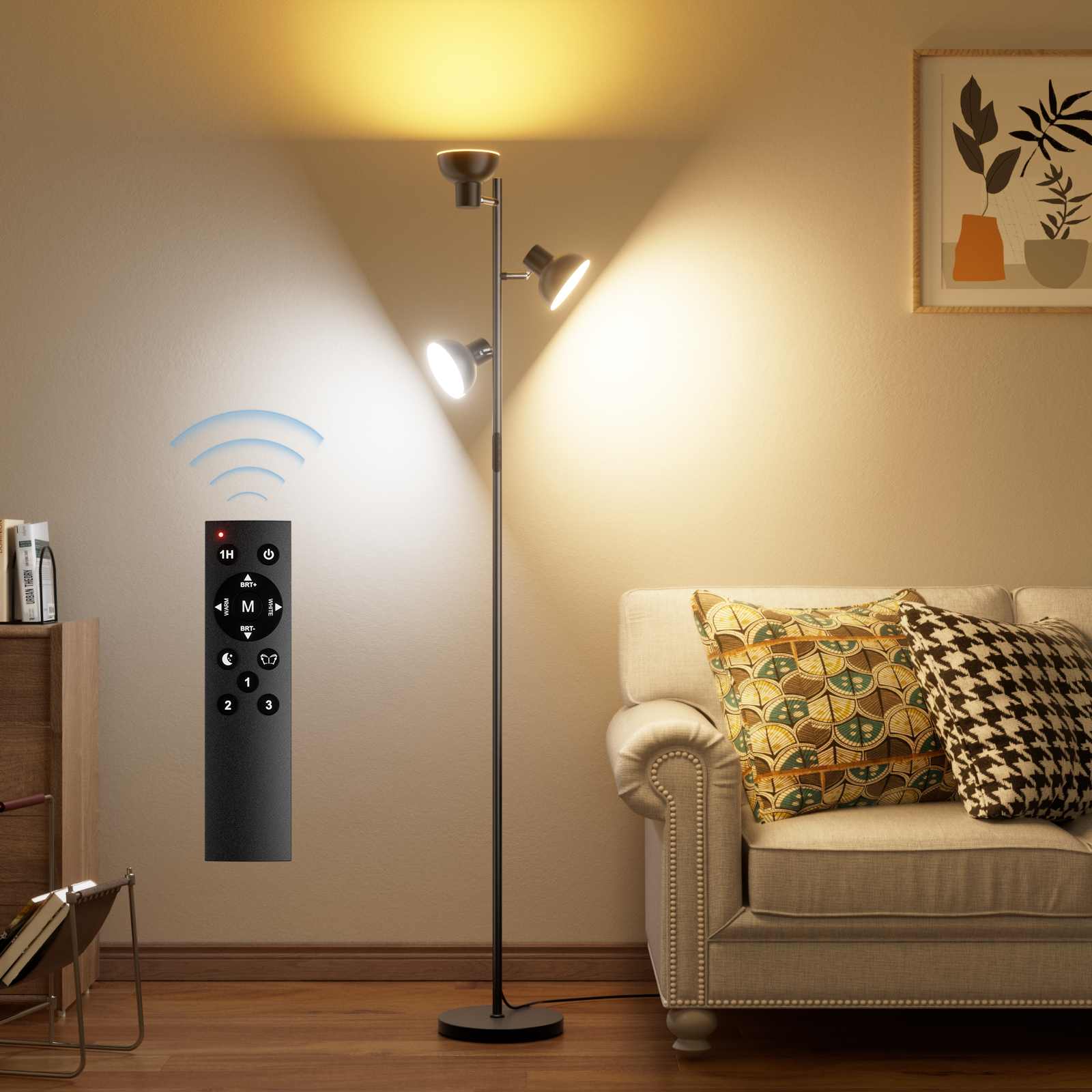42W Bright Tree Floor Lamp Dimmable Modern LED Standing Lamp with Rem FULSUNT OFFICIAL STORE