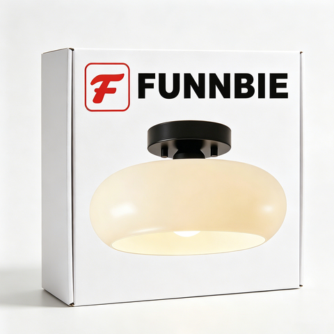 FUNNBIE Mid-Century Modern Semi Flush Mount Ceiling Lamp Fixture