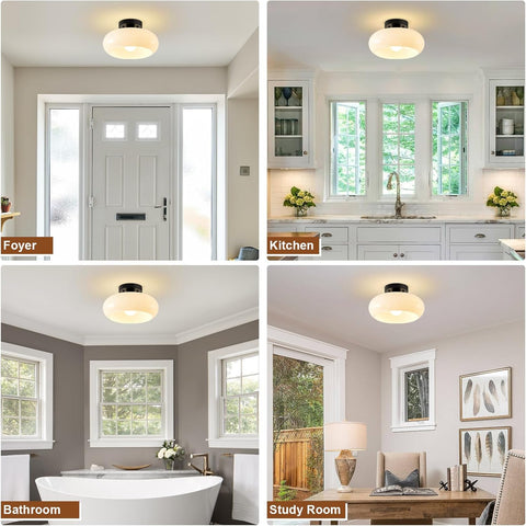 FUNNBIE Mid-Century Modern Semi Flush Mount Ceiling Lamp Fixture